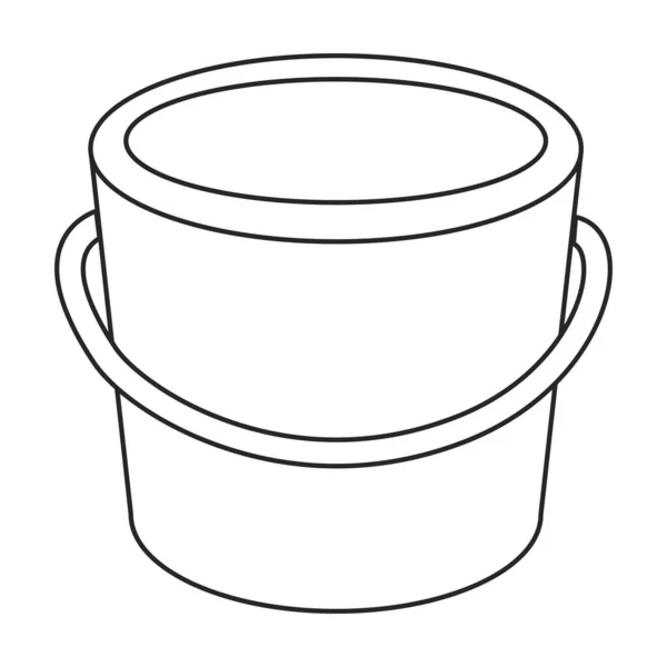 Dřevěný kbelík vektorová ikona.Obrysová vektorová ikona izolované na bílém pozadí dřevěné vědro. — Stockový vektor