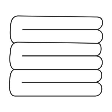 Havlu vektör simgesi. Taslak vektör simgesi beyaz arkaplan havlusunda izole edildi.