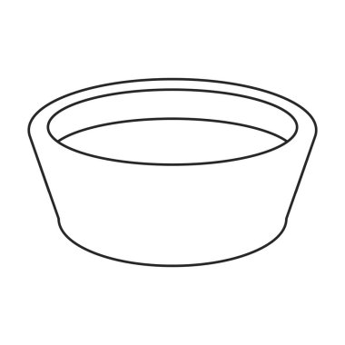 Tahta leğen vektör simgesi. Taslak vektör simgesi beyaz arkaplan ahşap havza üzerinde izole edildi.