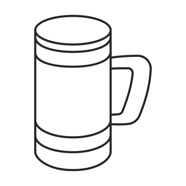Icona vettoriale in legno mug icon.Outline vettoriale isolato su sfondo bianco tazza di legno. — Vettoriale Stock