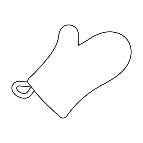 Mitten per spa vettoriale icon.Outline icona vettoriale isolato su sfondo bianco mitten per spa. — Vettoriale Stock