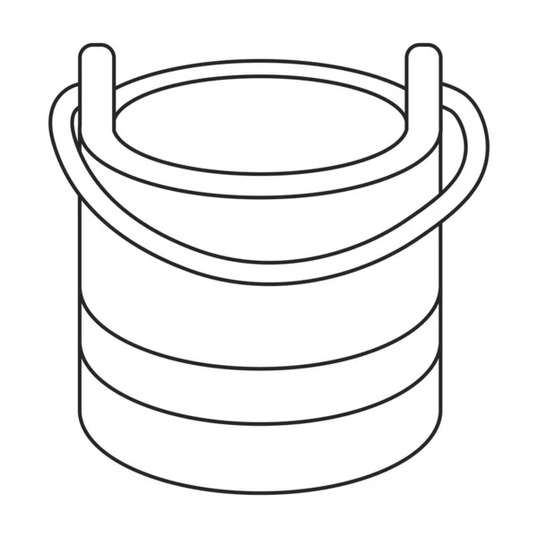 Icono de vector de cubo de madera. Icono de vector de contorno aislado en un cubo de madera de fondo blanco. — Vector de stock