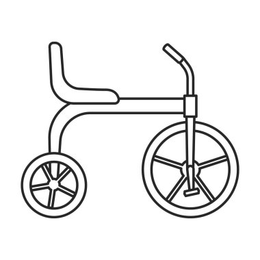 Bisiklet çocuk vektör ana hatları simgesi. Beyaz arka planda vektör illüstrasyon bisikletli çocuklar. Bisikletli çocuğun izole edilmiş taslak resimleme simgesi .