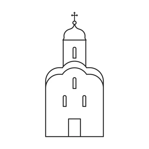 Icône de contour vectoriel de l'église. Illustration vectorielle sur fond blanc. Isolée illustration de contour icône de l'église. — Image vectorielle