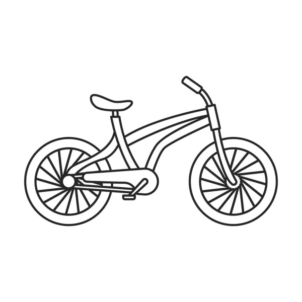 Bicicleta niño icono del contorno del vector. Bicicleta de ilustración vectorial para niños sobre fondo blanco. Icono de ilustración de contorno aislado de niño en bicicleta . — Archivo Imágenes Vectoriales