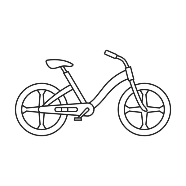 Bicicleta niño icono del contorno del vector. Bicicleta de ilustración vectorial para niños sobre fondo blanco. Icono de ilustración de contorno aislado de niño en bicicleta . — Archivo Imágenes Vectoriales