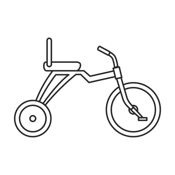 Fahrrad Kind Vektor Outline-Symbol. Vector Illustration Fahrrad Kinder auf weißem Hintergrund. Isolierte Umrisse illustrieren Ikone des Fahrradkindes . — Stockvektor