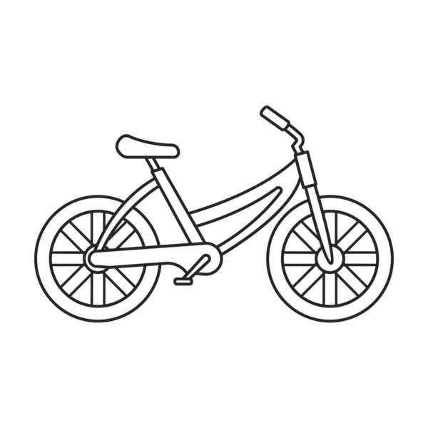 Bicycle child vector outline icon. Vector illustration bike children on white background. Isolated outline illustration icon of bicycle child . — Stock Vector