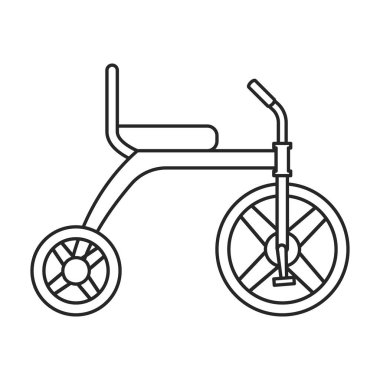 Bisiklet çocuk vektör ana hatları simgesi. Beyaz arka planda vektör illüstrasyon bisikletli çocuklar. Bisikletli çocuğun izole edilmiş taslak resimleme simgesi .