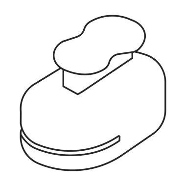 Kağıtları delen vektör taslak simgesi. Beyaz arka planda vektör illüstrasyon delik kağıdı. Ayrı çizilmiş punç resmetme simgesi .