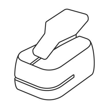 Kağıtları delen vektör taslak simgesi. Beyaz arka planda vektör illüstrasyon delik kağıdı. Ayrı çizilmiş punç resmetme simgesi .