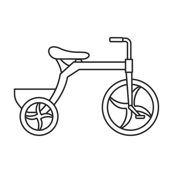 Значок контура вектора велосипеда. Векторная иллюстрация велосипед детей на белом фоне. Изолированный контур иконки велосипедного ребенка . — стоковый вектор