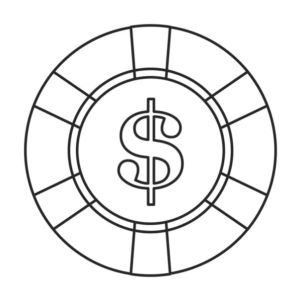 Chip casino vektor kontur ikon. Vektor illustration stack på vit bakgrund. Isolerad kontur illustration ikon av chip casino. — Stock vektor