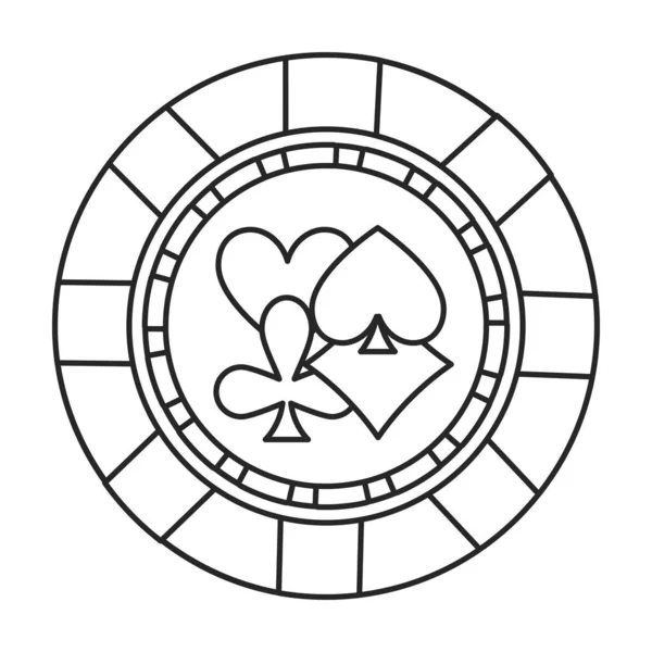 Chip Casino Vektor Outline-Symbol. Vektor Illustration Stack auf weißem Hintergrund. Isolierte Umrisse illustrieren das Symbol des Chip-Casinos. — Stockvektor