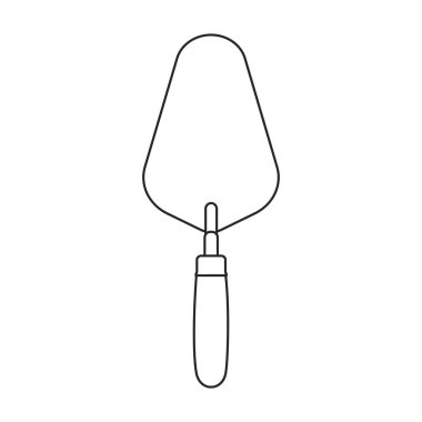 Duvarcılık vektör taslağı simgesi için mala. Beyaz arkaplanda duvarcılık için vektör illüstrasyon aracı. İzole edilmiş ana hatlı mala resmetme simgesi .