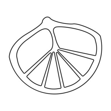 Limon vektör taslak simgesi. Beyaz arka planda vektör illüstrasyon narenciyesi. İzole edilmiş taslak çizimi limon resimleme simgesi .