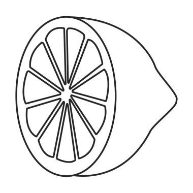 Limon vektör taslak simgesi. Beyaz arka planda vektör illüstrasyon narenciyesi. İzole edilmiş taslak çizimi limon resimleme simgesi .