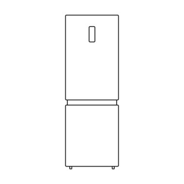 Dondurucu vektör ana hatları simgesi. Beyaz arka planda vektör illüstrasyon buzdolabı. Dondurucunun izole edilmiş taslak resimleme simgesi.