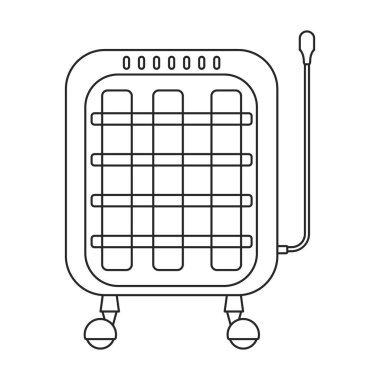 Isıtıcı vektör ana hatları simgesi. Beyaz arkaplanda vektör illüstrasyon kazanı. Isıtıcının izole edilmiş taslak resimleme simgesi .