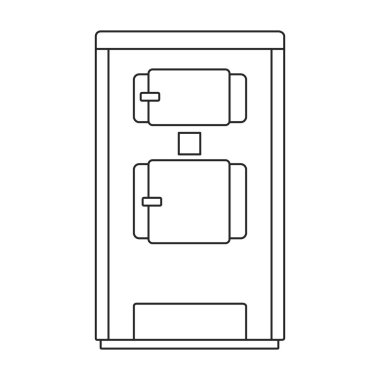 Isıtıcı vektör ana hatları simgesi. Beyaz arkaplanda vektör illüstrasyon kazanı. Isıtıcının izole edilmiş taslak resimleme simgesi .