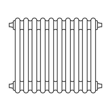 Isıtıcı vektör ana hatları simgesi. Beyaz arkaplanda vektör illüstrasyon kazanı. Isıtıcının izole edilmiş taslak resimleme simgesi .