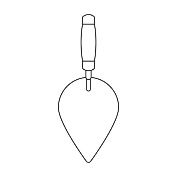 Trowel for masonry vector outline icon. Vector illustration tool for masonry on white background. Isolated outline illustration icon of trowel . — Stock Vector