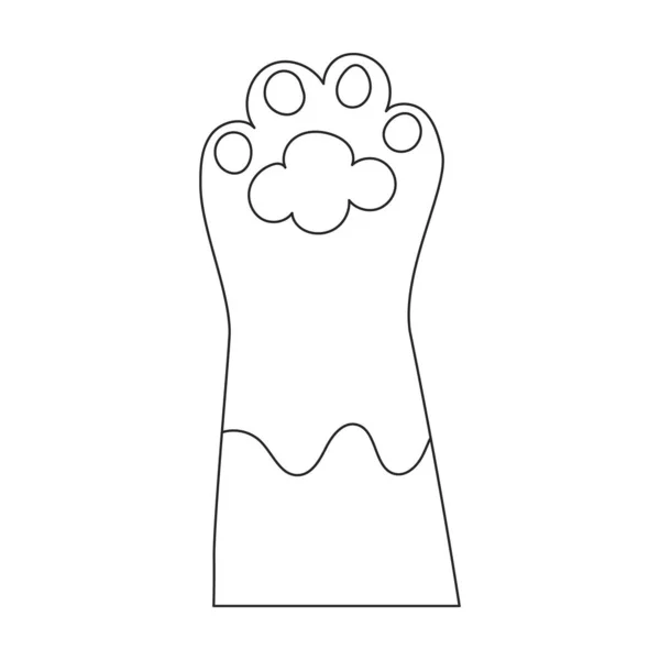 Patte chat vecteur contour icône. Illustration vectorielle pied sur fond blanc. Isolée icône d'illustration de contour de chat patte. — Image vectorielle