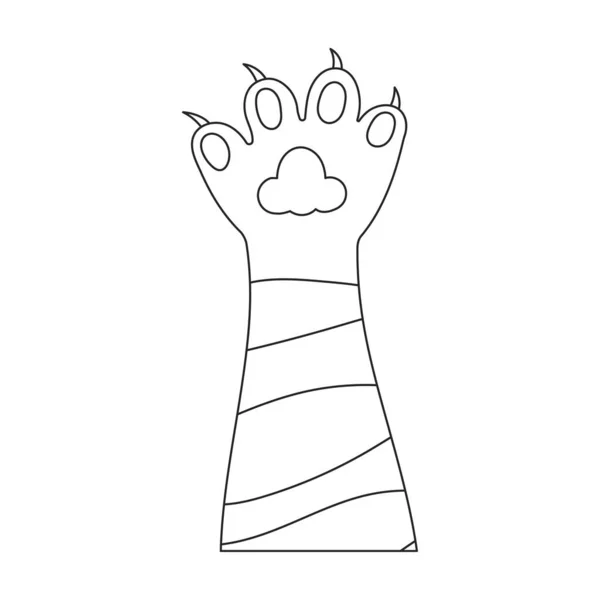 Patte chat vecteur contour icône. Illustration vectorielle pied sur fond blanc. Isolée icône d'illustration de contour de chat patte. — Image vectorielle