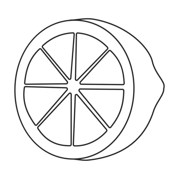 Значок контура вектора лимона. Векторная иллюстрация цитрусовых на белом фоне. Изолированная иконка лимона . — стоковый вектор