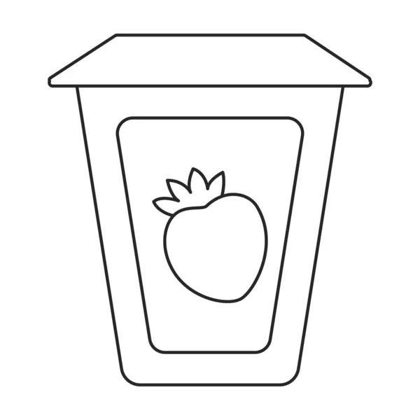 Icono de vector de yogur. Icono de vector de contorno aislado en yogur de fondo blanco. — Vector de stock