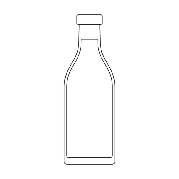 Ikona wektora mleka butelki.Ikona wektora zarysu izolowana na białym tle butelki mleka. — Wektor stockowy