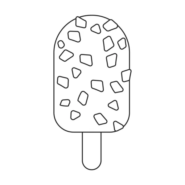 Иконка вектора мороженого. Иконка вектора контура на белом фоне мороженого. — стоковый вектор