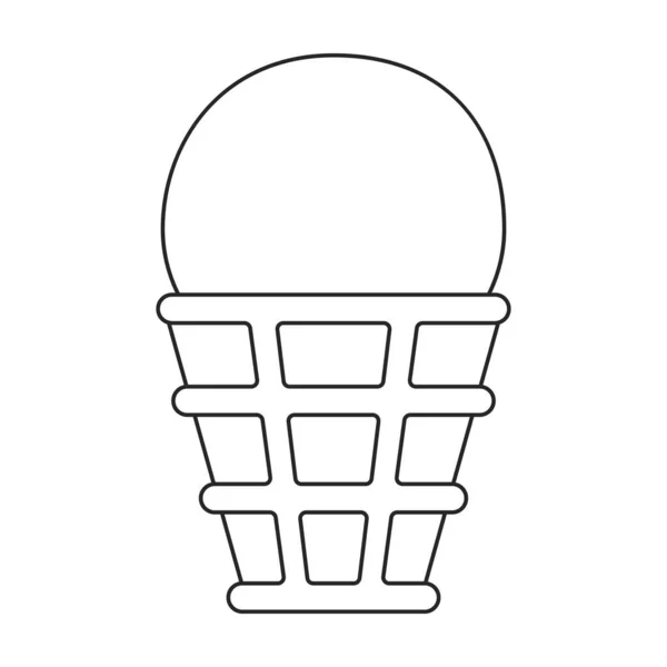 Ícone vetor de sorvete icon.Outline vetor isolado no sorvete fundo branco. — Vetor de Stock