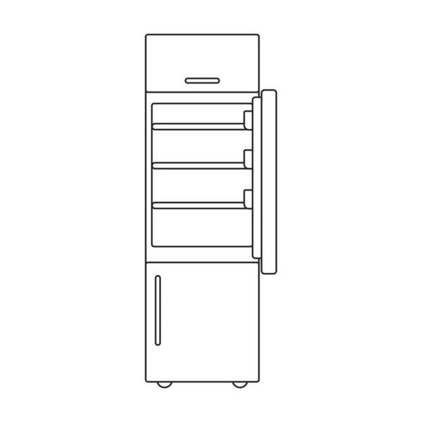 フリーザーベクトルアウトラインアイコン。白い背景にベクトルイラスト冷蔵庫。冷凍庫の隔離されたアウトラインイラストアイコン. — ストックベクタ