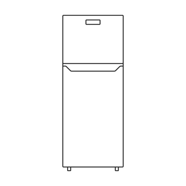 Icône de contour vectoriel du congélateur. Illustration vectorielle réfrigérateur réfrigérateur sur fond blanc. Isolée illustration de contour icône du congélateur. — Image vectorielle