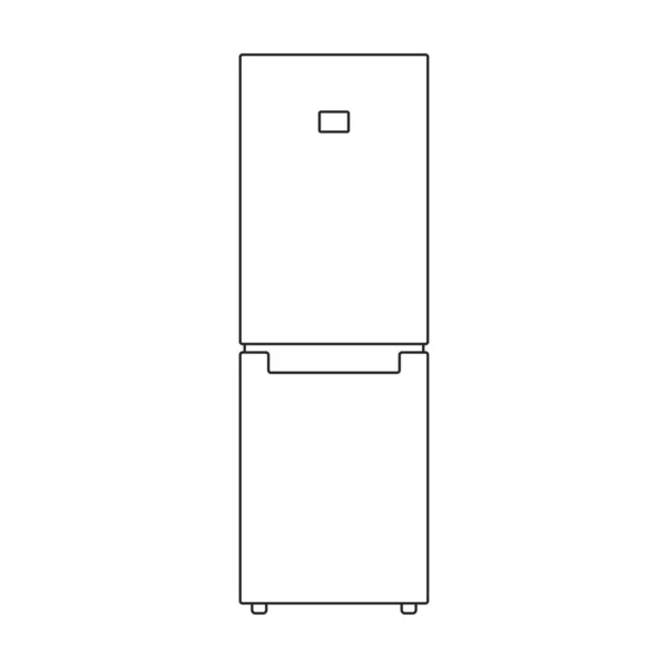Значок контура вектора замораживателя. Векторная иллюстрация холодильник холодильник на белом фоне. Изолированный рисунок контура иконки морозильника. — стоковый вектор