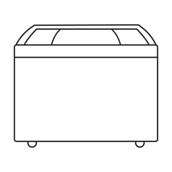 更自由的矢量轮廓图标.病媒图解冰箱冰箱白色背景.冷冻机的孤立轮廓说明性图标. — 图库矢量图片