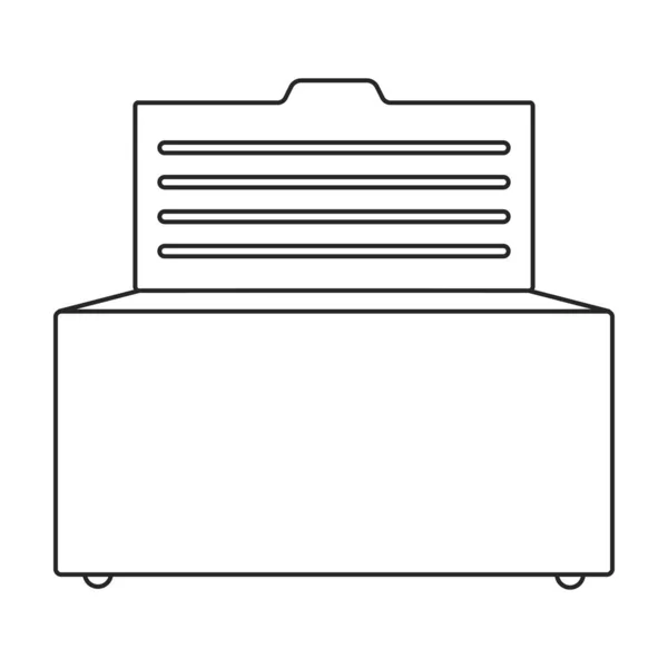 Gefrierschrank-Vektor-Umriss-Symbol. Vector Illustration Kühlschrank Kühlschrank auf weißem Hintergrund. Isolierte Umrisse illustrieren Ikone der Tiefkühltruhe. — Stockvektor