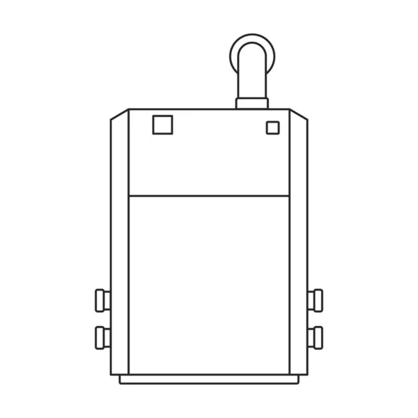 Heater vector omtrek icoon. Vector illustratie ketel op witte achtergrond. Geïsoleerde schets illustratie icoon van de verwarming . — Stockvector