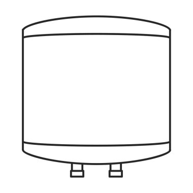 Isıtıcı vektör ana hatları simgesi. Beyaz arkaplanda vektör illüstrasyon kazanı. Isıtıcının izole edilmiş taslak resimleme simgesi .