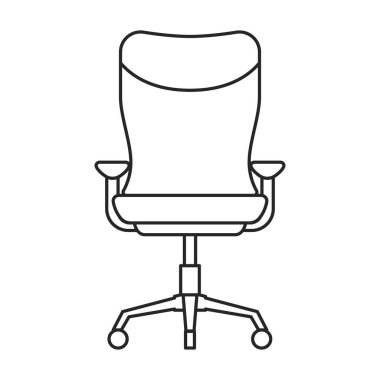 Sandalye ofisi vektör taslağı simgesi. Beyaz arka planda vektör illüstrasyon koltuğu. Sandalye ofisinin izole edilmiş taslak çizim simgesi.