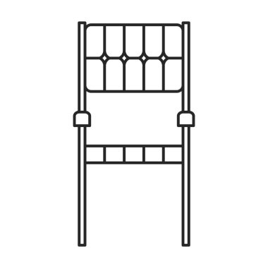 Sandalye ofisi vektör taslağı simgesi. Beyaz arka planda vektör illüstrasyon koltuğu. Sandalye ofisinin izole edilmiş taslak çizim simgesi.