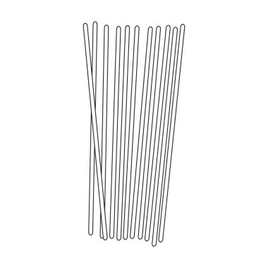 Makarna vektör ana hatları simgesi. Beyaz arka planda vektör illüstrasyon spagettisi. İzole edilmiş ana hatlı makarna çizimi simgesi.