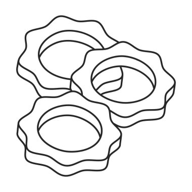 Makarna vektör ana hatları simgesi. Beyaz arka planda vektör illüstrasyon spagettisi. İzole edilmiş ana hatlı makarna çizimi simgesi.