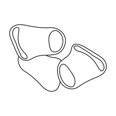 Makarna vektör ana hatları simgesi. Beyaz arka planda vektör illüstrasyon spagettisi. İzole edilmiş ana hatlı makarna çizimi simgesi.