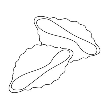 Makarna vektör ana hatları simgesi. Beyaz arka planda vektör illüstrasyon spagettisi. İzole edilmiş ana hatlı makarna çizimi simgesi.