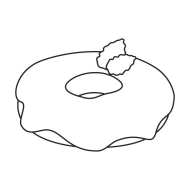 Çörek vektör ana hatları simgesi. Beyaz arka planda vektör illüstrasyon çöreği. İzole edilmiş taslak çizim simgesi çörek.