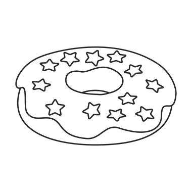 Çörek vektör ana hatları simgesi. Beyaz arka planda vektör illüstrasyon çöreği. İzole edilmiş taslak çizim simgesi çörek.