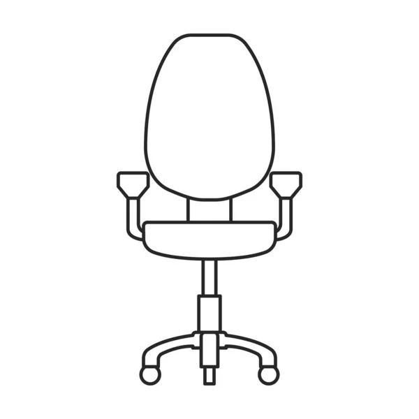 Значок контура вектора контура кресла. Векторная иллюстрация кресло на белом фоне. Изолированный рисунок контура иконки кресла офиса. — стоковый вектор