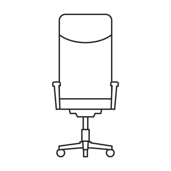 Ordförande kontor vektor kontur ikon. Vektor illustration fåtölj på vit bakgrund. Isolerad konturillustration ikon av ordförande kontor. — Stock vektor
